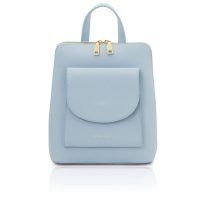 イタリア製ボ型押しレザー2WAYリュック＆ショルダーバッグ TL BAG、ライトブルー