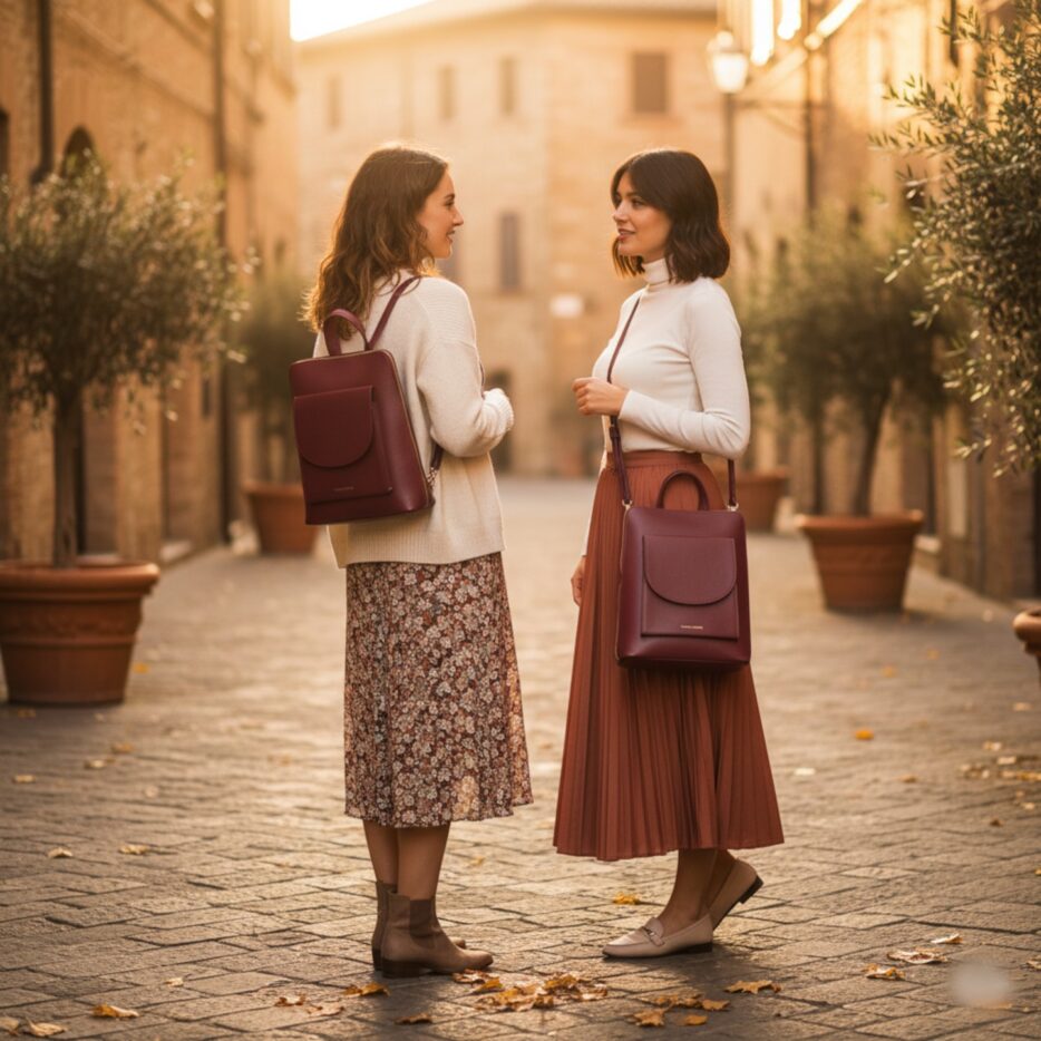 イタリア製ボ型押しレザー2WAYリュック&ショルダーバッグ TL BAG、使用イメージ