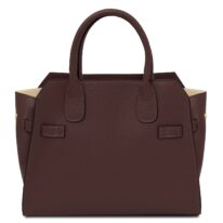 未使用✨ADMJ ハンドバッグ　2way レザー　シボ加工　ボルドー 2313_ブランデー.jpg