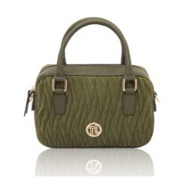 イタリア製スエードレザー2WAYハンドバッグ CHANTILLY、フォレストグリーン