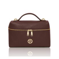 シボ型押しレザー2WAYバニティバッグ SCRIGNO