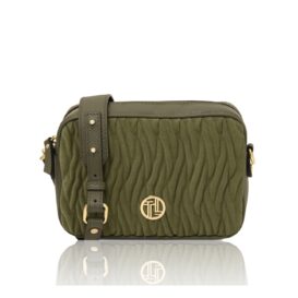 イタリア製スエードレザー2WAYショルダーバッグ CHANTILLY、フォレストグリーン