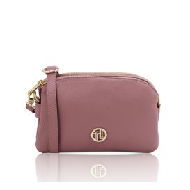 LILY イタリア製 2WAYレザーポシェット、ライラック