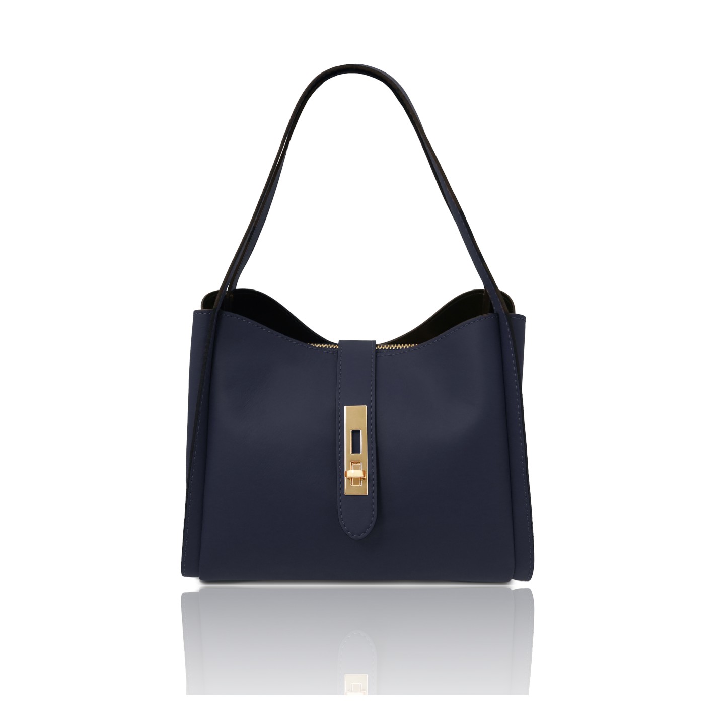 SOAVE シボ型押しレザー2WAYハンドバッグ