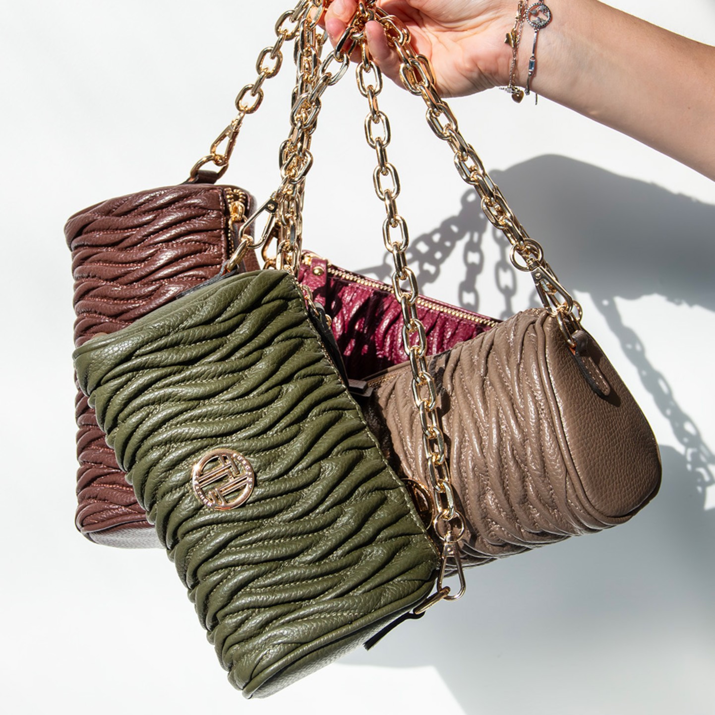 イタリア製シボ型押しレザー3WAYミニボストンバッグ CHANTILLY、イメージ