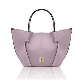 イタリア製LEGAME シボ型押しレザー2WAYトートバッグ-Sサイズ、ライラック