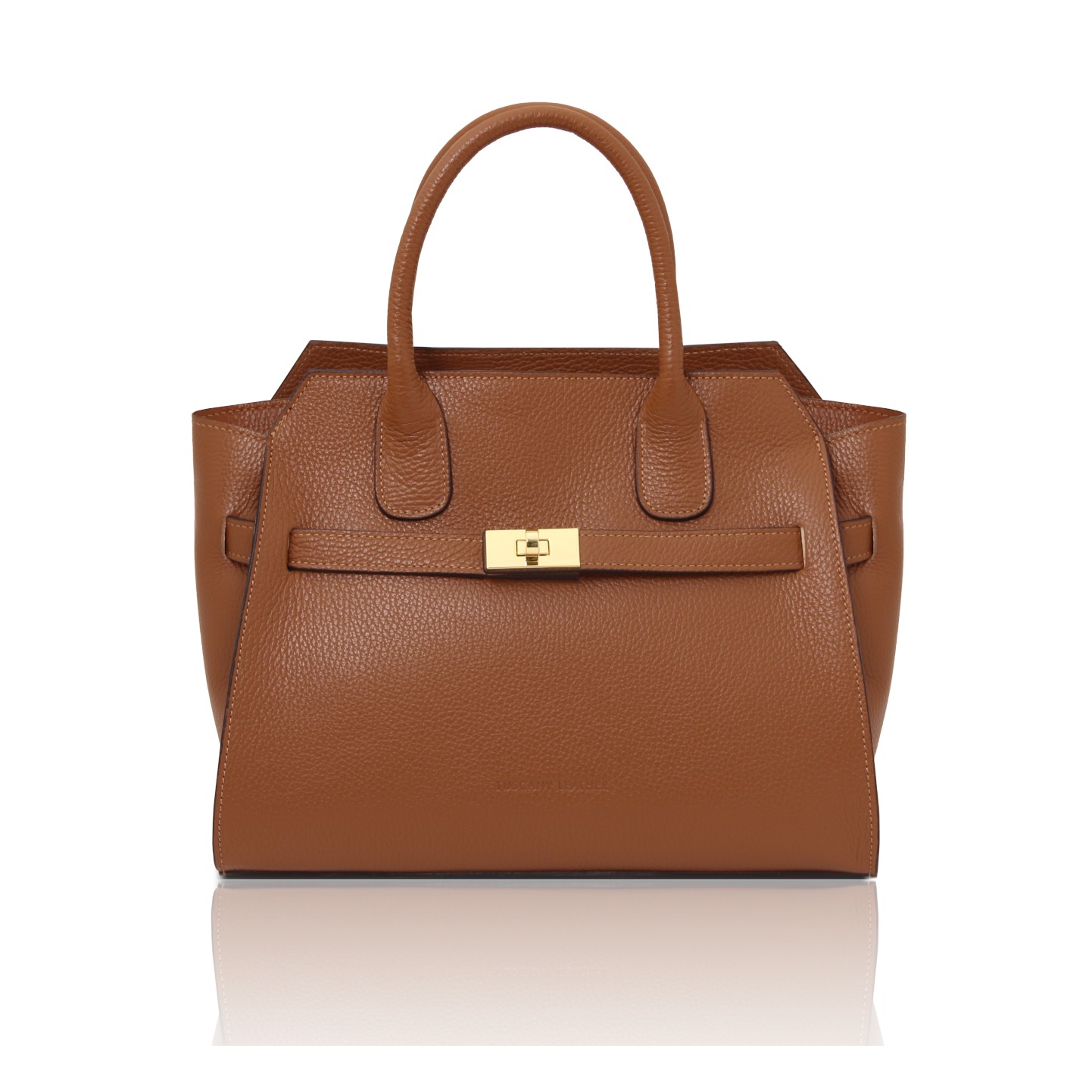 ORIGAMI シボ型押しレザー2WAYハンドバッグ