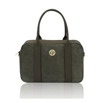 イタリア製スエードレザー2WAYバッグ STEPHANY、フォレストグリーン