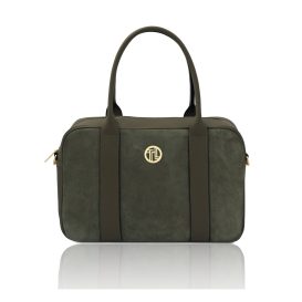 イタリア製スエードレザー2WAYバッグ STEPHANY、フォレストグリーン