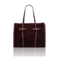 イタリア製FRAME スエードレザー2WAYトートバッグ、ボルドー