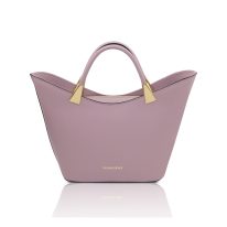 イタリア製スムースレザー2WAYハンドバッグ TL BAG、ライラック