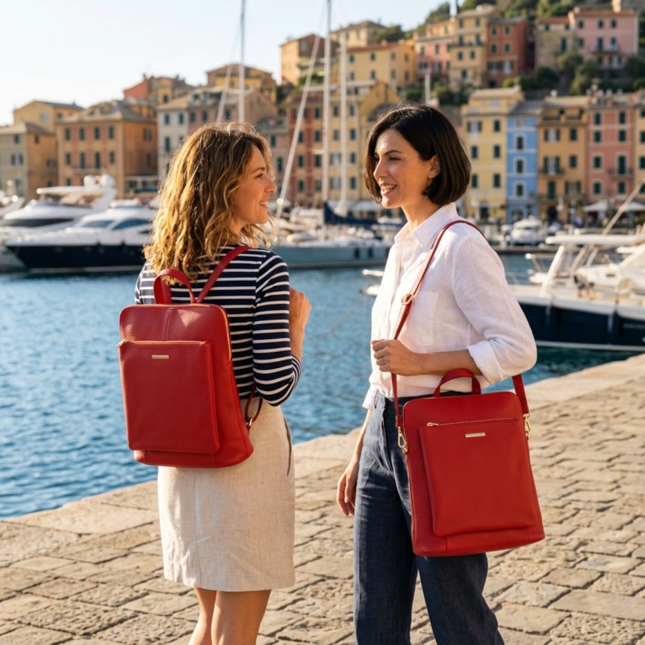 イタリア製シボ型押しレザー2WAYリュック・ショルダーバッグ TL BAG、使用イメージ