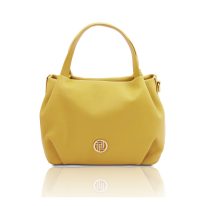イタリア製 NORA イタリア製 2WAYレザーハンドバッグ、パステルイエロー