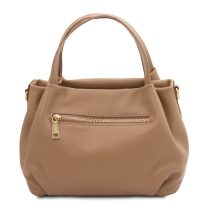 イタリア製 NORA イタリア製 2WAYレザーハンドバッグ、キャラメル