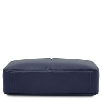 イタリア製シボ型押しレザーPCビジネスバッグ TREVISO、ダークブルー