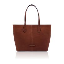 ベジタブルタンニンレザーのトートバッグ ESSENZA、ブラウン
