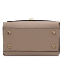 イタリア製スムースボックスレザー2WAYミニハンドバッグ TL BAG、ライトトープ