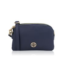 LILY イタリア製 2WAYレザーポシェット、ダークブルー