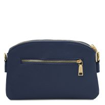 LILY イタリア製 2WAYレザーポシェット、ダークブルー