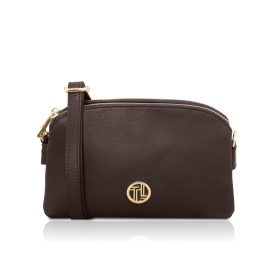 LILY イタリア製 2WAYレザーポシェット、チョコレート